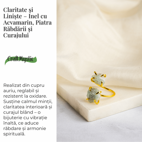 Claritate si Liniste – Inel cu Acvamarin, Piatra Rabdarii si Curajului [2]