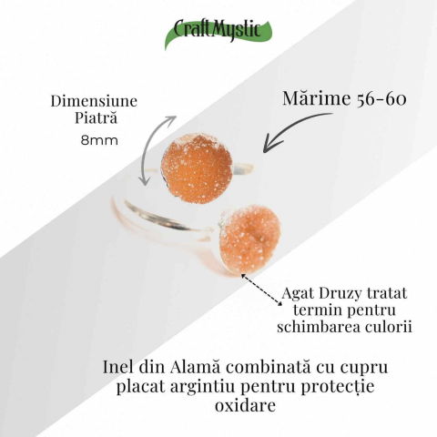 Inel Argintiu cu Dublu Agat Druzy – Energie si Eleganta Unica [4]