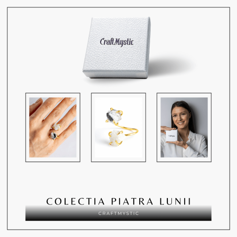Inelul Intuitiei – Inel Auriu Reglabil cu Piatra Lunii [6]