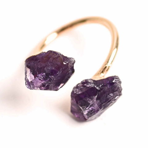 Inel reglabil cu dublu Ametist – Claritate mentala si echilibru spiritual [7]