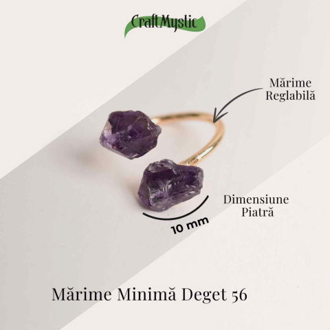 Inel reglabil cu dublu Ametist – Claritate mentala si echilibru spiritual [4]