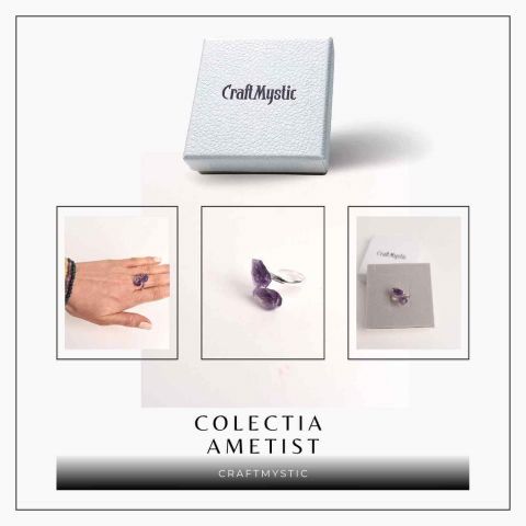 Inel Reglabil cu Dublu Ametist - Eleganta si Energie Pozitiva [6]