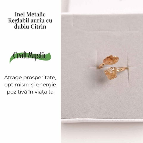 Inel reglabil cu dublu Citrin – Abundenta si energie pozitiva [2]