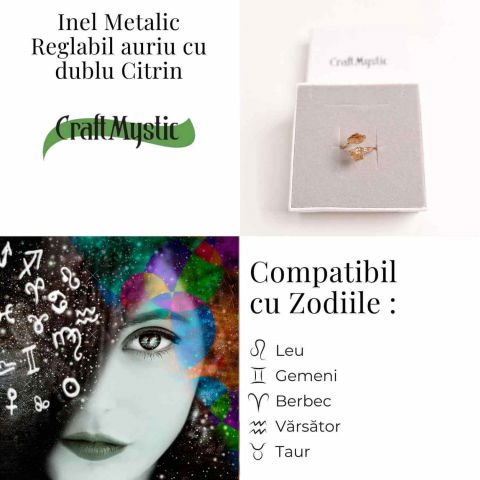 Inel reglabil cu dublu Citrin – Abundenta si energie pozitiva [3]