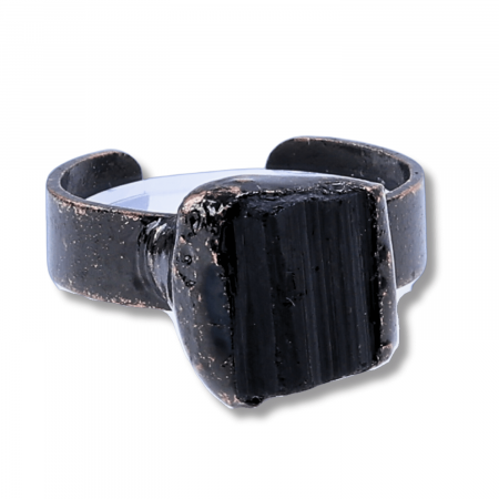 Inel vintage ajustabil cu Turmalina Neagra, pentru protectie si echilibru energetic [8]
