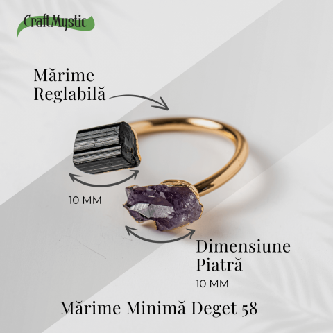 Inel reglabil cu Ametist si Turmalina – Echilibru si Energie Pozitiva [2]