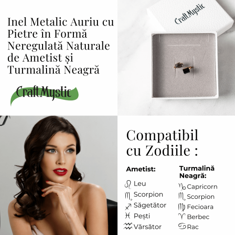 Inel reglabil cu Ametist si Turmalina – Echilibru si Energie Pozitiva [4]