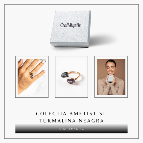 Inel reglabil cu Ametist si Turmalina – Echilibru si Energie Pozitiva [8]