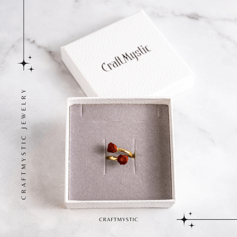 Energie si echilibru zilnic – Inel cu dublu jasp rosu brut [6]