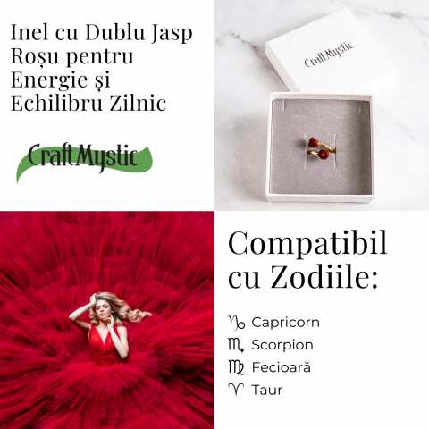 Energie si echilibru zilnic – Inel cu dublu jasp rosu brut [4]