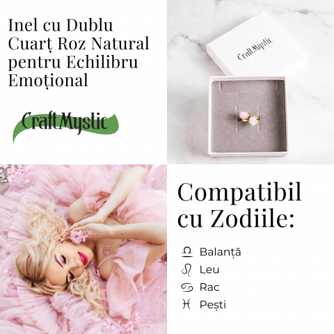 Inelul iubirii – Dublu Cuart roz natural pentru armonie si echilibru emotional [4]