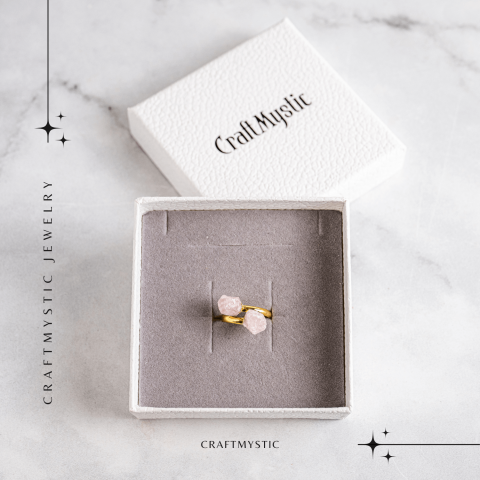 Inelul iubirii – Dublu Cuart roz natural pentru armonie si echilibru emotional [6]