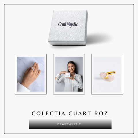 Inelul iubirii – Dublu Cuart roz natural pentru armonie si echilibru emotional [7]