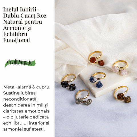 Inelul iubirii – Dublu Cuart roz natural pentru armonie si echilibru emotional [2]