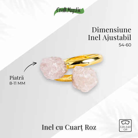 Inelul iubirii – Dublu Cuart roz natural pentru armonie si echilibru emotional [3]