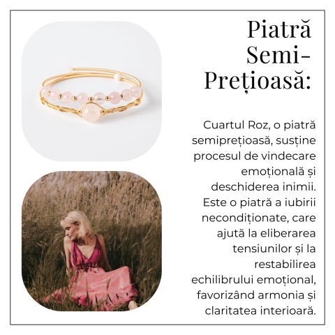 Iubire si Armonie – Bratara din Cuart Roz Natural [5]
