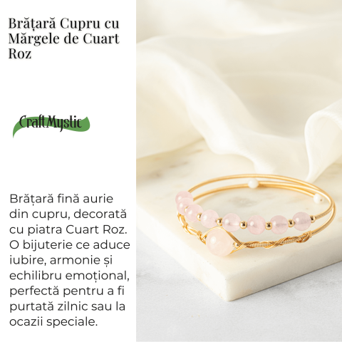 Iubire si Armonie – Bratara din Cuart Roz Natural [2]