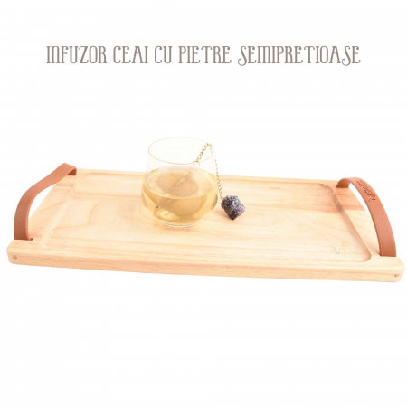 Infuzor ceai din otel inox cu piatra semipretioasa Ametist de 2 cm - Cristale vindecatoare tematica feng shui [2]