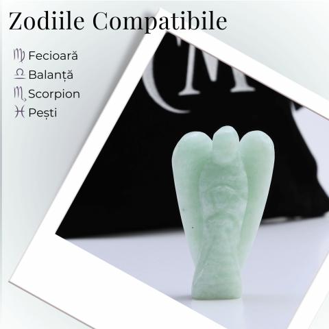 Figurina Inger 55mm din Amazonit Sculptat Manual - Protectie si Liniste [2]