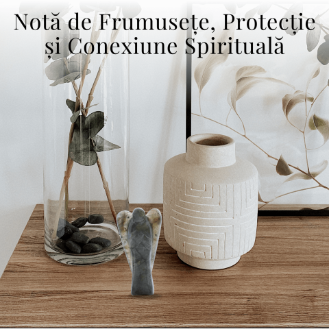 Figurina Inger 55mm din Labradorit Sculptat Manual - Protectie si Liniste [5]