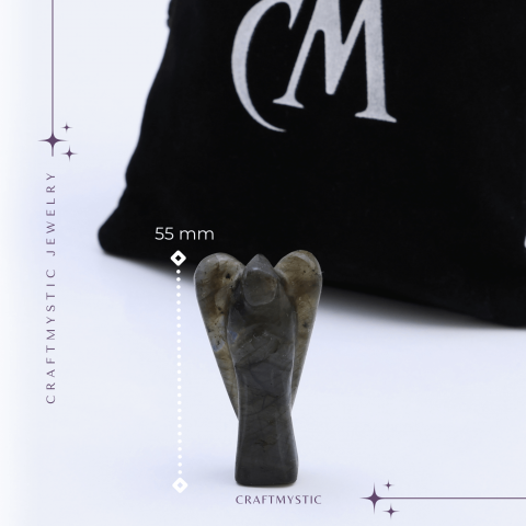 Figurina Inger 55mm din Labradorit Sculptat Manual - Protectie si Liniste [1]