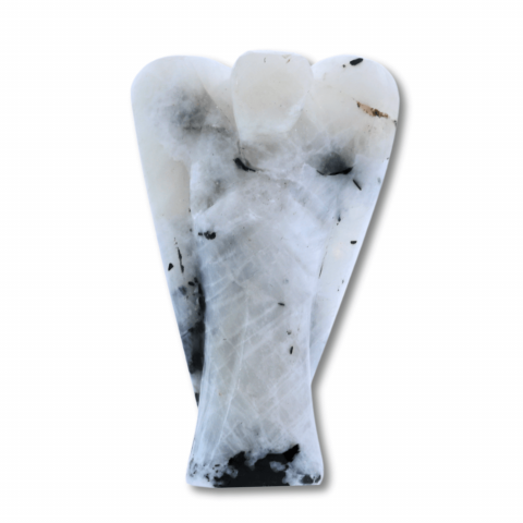 Îngeri și Simboluri Spirituale - Figurina Inger 55mm din Piatra Lunii Curcubeu - Liniste si Armonie