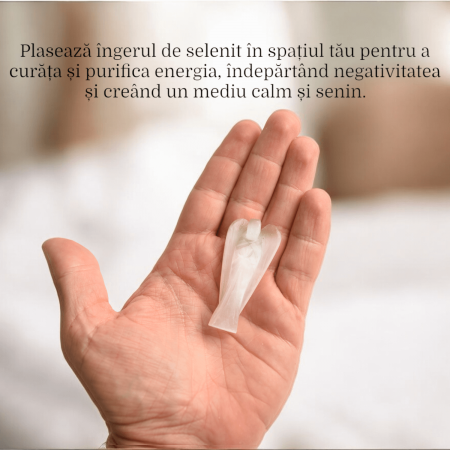 Inger de 55-60 mm Sculptat Manual din Piatra Naturala de Selenit-Protecție și Claritate Spirituală [1]