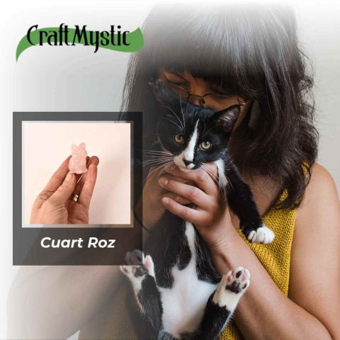 Figurina Pisica din Cuart Roz – Simbol al Iubirii, Blandetii si Vindecarii Emotionale [5]