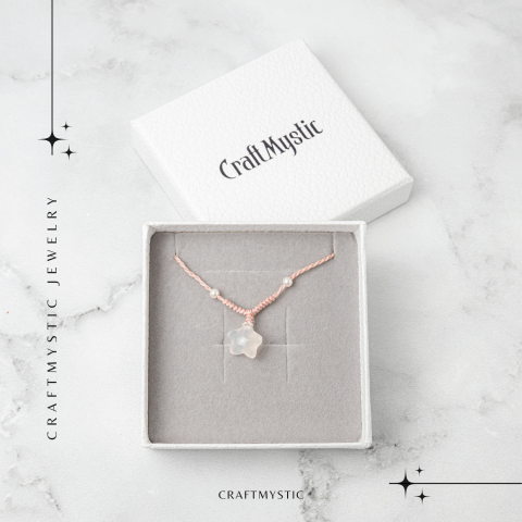 Pace si Armonie – Colier Stea din Agat Alb Natural [6]