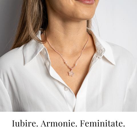 Pace si Armonie – Colier Stea din Agat Alb Natural [1]