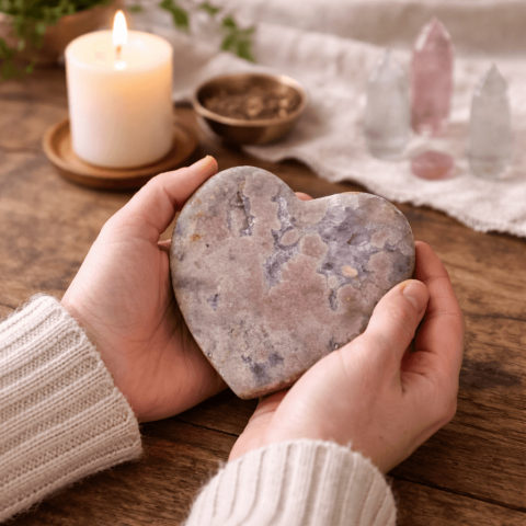 Geoda Inima din Agat cu Ametist Roz - obiect decorativ cu simbolistica blanda 0.6 kg [3]