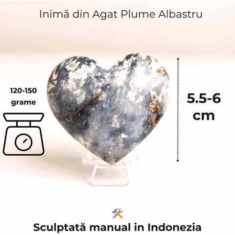 Inima din Agat Blue Plume – Vindecare si pace in palma ta [1]