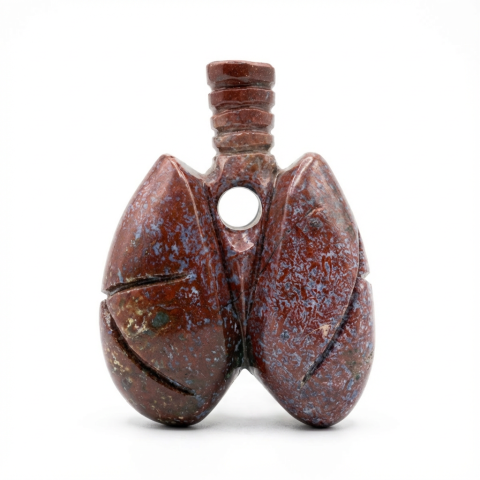 Cristale și Pietre Semiprețioase - Sculptura Plaman din Jasp Breciat – Piatra Naturala Sculpata Manual (9x7 cm)