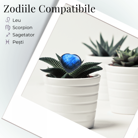 Inimioara 50-55 mm din piatra naturala Labradorit - Protectie si Creativitate [7]