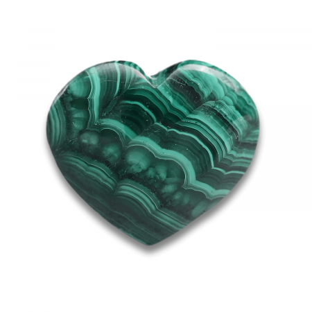 Inima de Malachit Natural 40mm - Puterea Vindecătoare la Îndemâna Ta