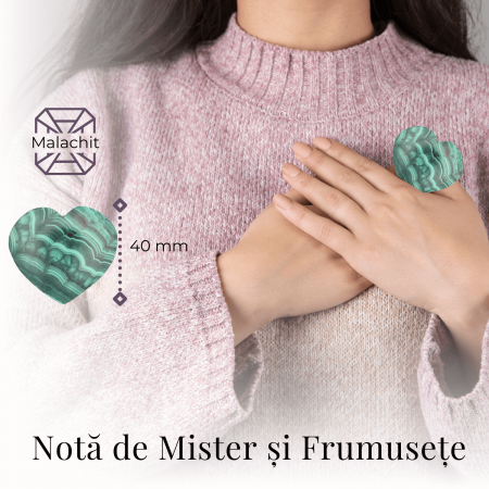 Inima de Malachit Natural 40mm - Puterea Vindecătoare la Îndemâna Ta [1]