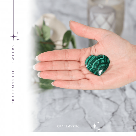 Inima de Malachit Natural 40mm - Puterea Vindecătoare la Îndemâna Ta [4]