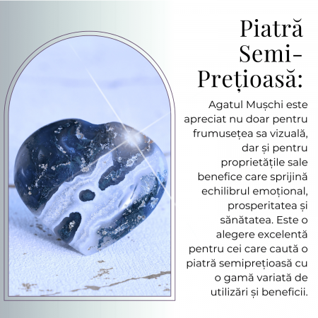 Inimioara din Agat Muschi 50-55mm - Armonie si Vindecare [4]