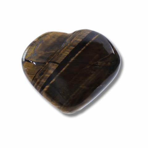 Îngeri și Simboluri Spirituale - Inima Sculptata Manual de 30mm din Ochi de Tigru - Protectie si Curaj