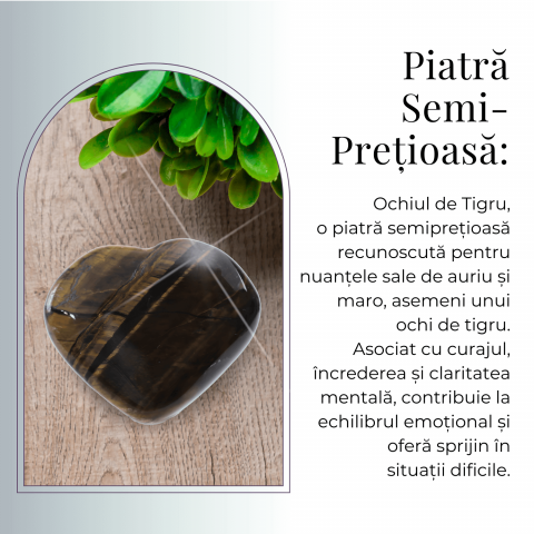 Inima Sculptata Manual de 30mm din Ochi de Tigru - Protectie si Curaj [5]