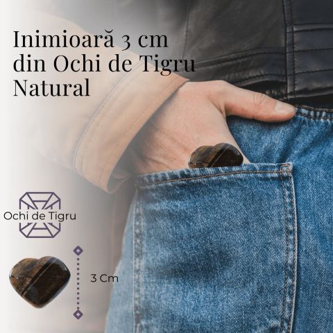 Inima Sculptata Manual de 30mm din Ochi de Tigru - Protectie si Curaj [3]