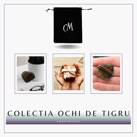 Inima Sculptata Manual de 30mm din Ochi de Tigru - Protectie si Curaj [8]