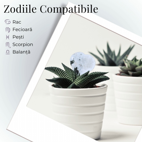 Inima Sculptata Manual din Piatra Lunii Curcubeu - Armonie si Liniste [5]