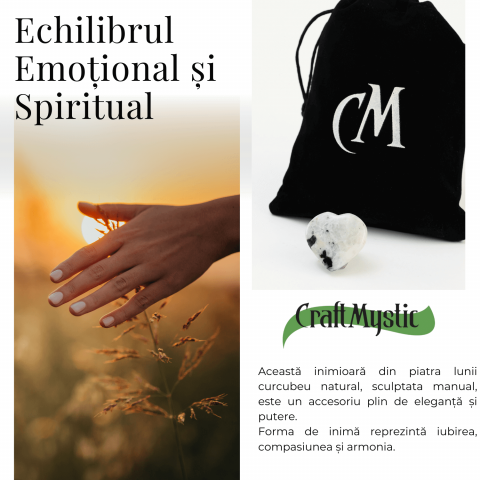 Inima Sculptata Manual din Piatra Lunii Curcubeu - Armonie si Liniste [4]