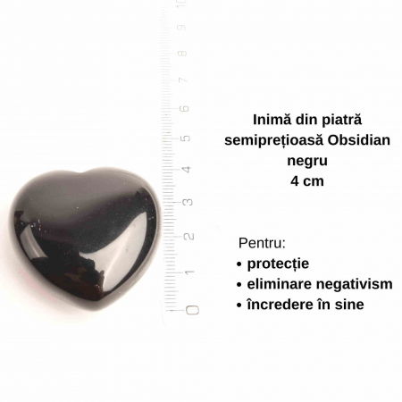 Inimioara cristal Obsidian Negru 4 cm - pentru protectie, stabilitate si armonie [1]