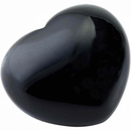Îngeri și Simboluri Spirituale - Inimioara cristal Obsidian Negru 4 cm - pentru protectie, stabilitate si armonie