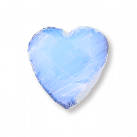 Inima din Cristal de Opalita Sculptata Manual - Piatra Semipretioasa pentru Bijuterii si Impachetare cu Sarma