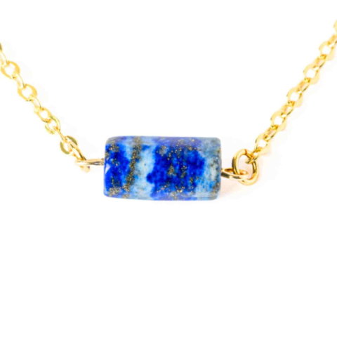 Intelepciune si Claritate – Colier cu Pandantiv Hexagonal din Lapis Lazuli Natural pe Lant de Cupru [8]