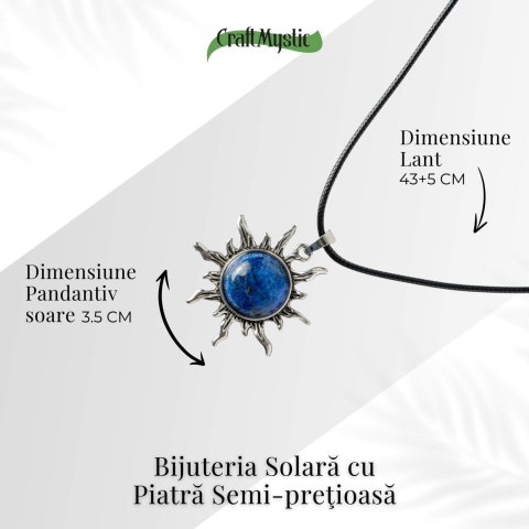 Intelepciune si Creativitate – Colier Soare cu Lapis Lazuli Natural [3]