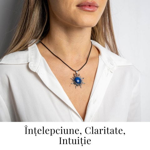 Intelepciune si Creativitate – Colier Soare cu Lapis Lazuli Natural [1]